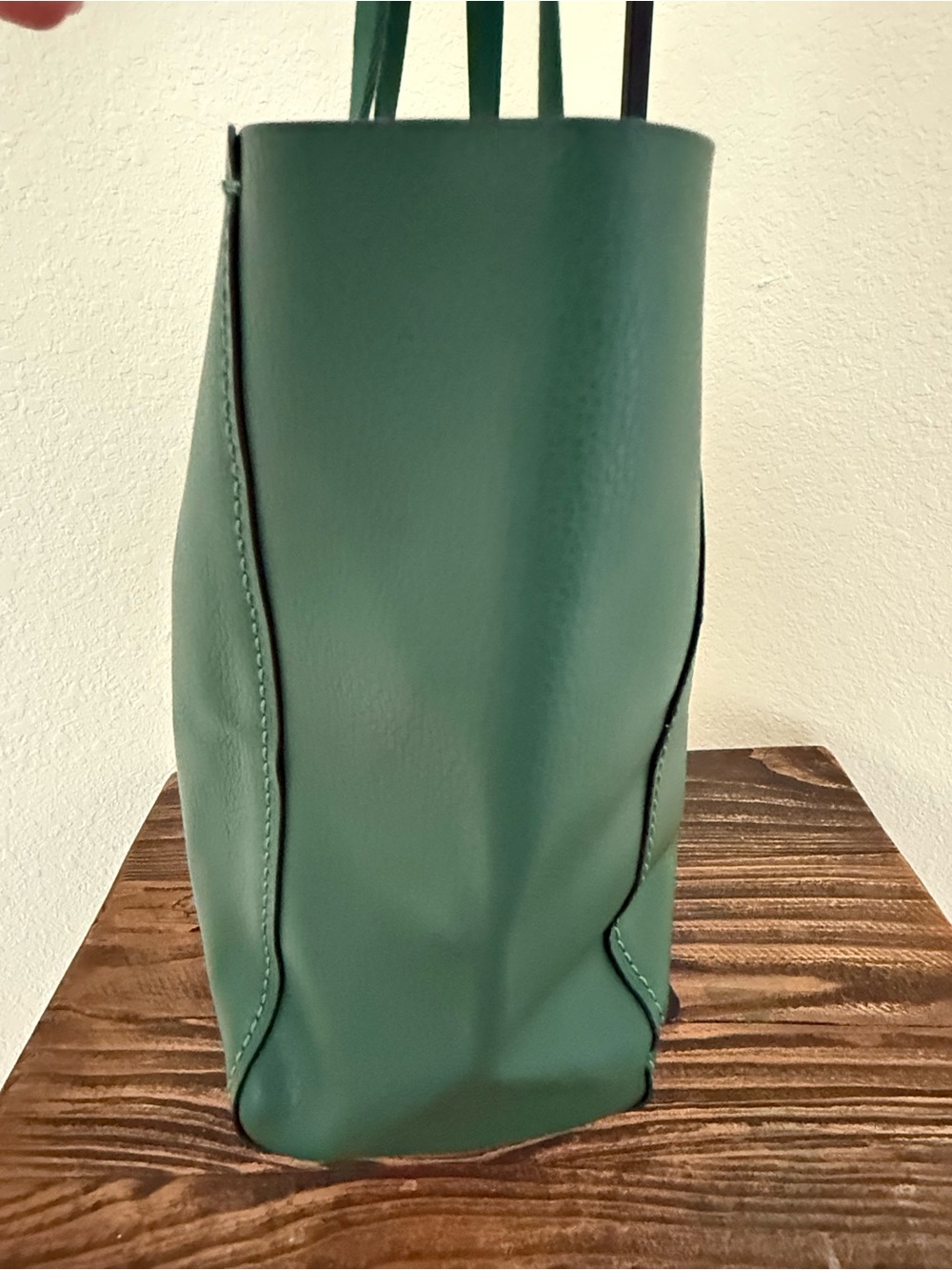 Coach Forest Green Pebbled Leather Tote with Leather Tag - Picture 9 of 13